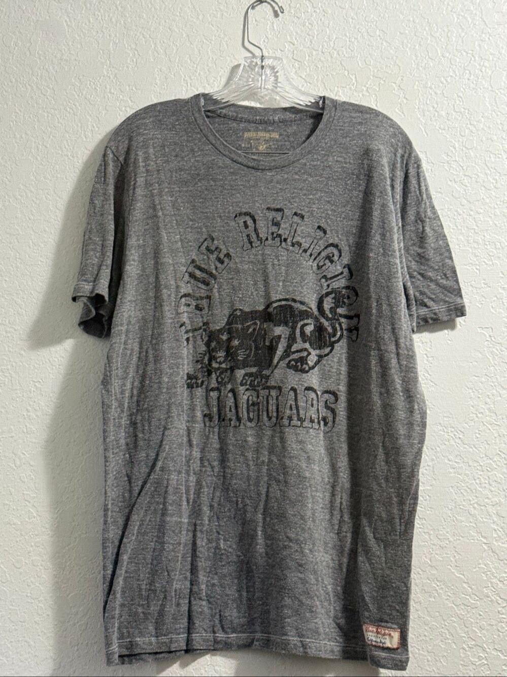 True Religion T Shirt Jaguars gray shirt size XXL 2X faded out
